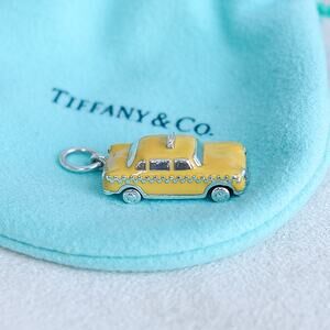 Vintage Tiffany Co Yellow Cab Taxi Charm Sterling Silver Enamel Retired 10.3g